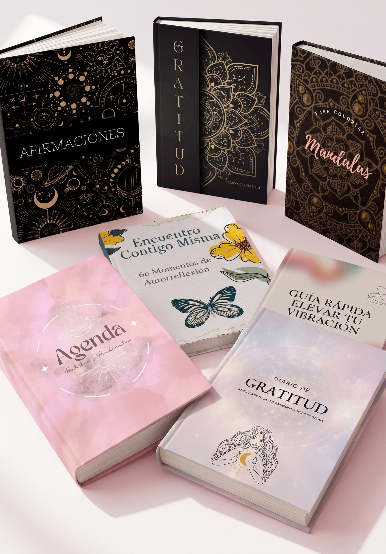 Vista del Kit Manifiesta Abundancia con sus libros y recursos digitales