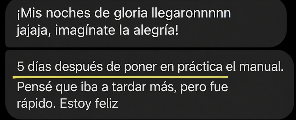 Testimonio de resultados