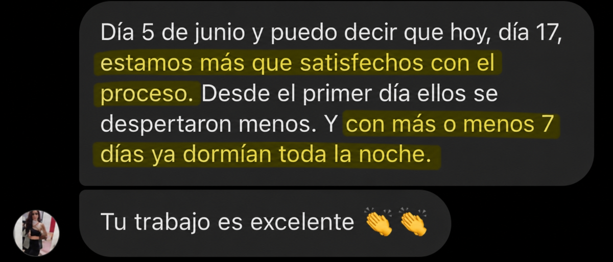 Testimonio de resultados
