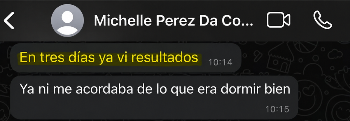Testimonio de resultados